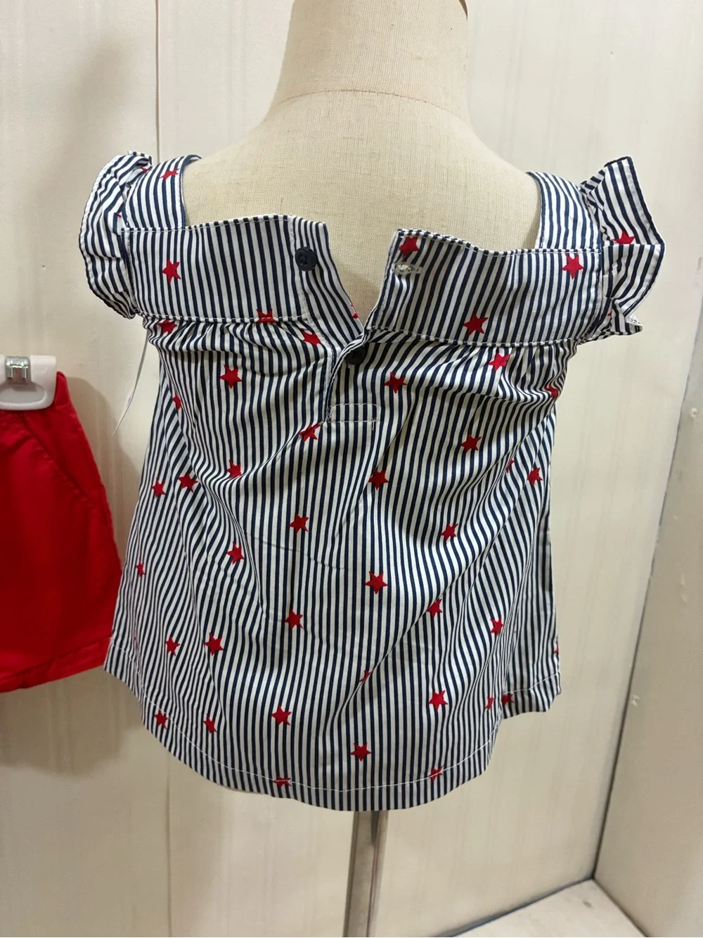 Carter's Red Shorts and Navy/White Striped Star Tank Set